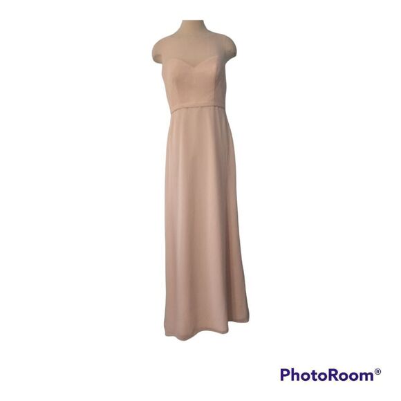 Symphony Of Venus Sheer Chiffon Covers Sweatheart Bodice Gown Blush Sze 12 Blush - Picture 13 of 13